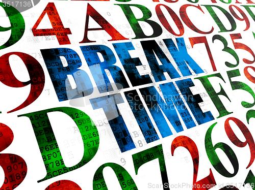 Image of Timeline concept: Break Time on Digital background