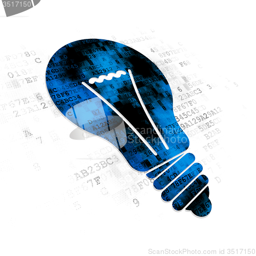 Image of Finance concept: Light Bulb on Digital background