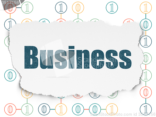 Image of Business concept: Business on Torn Paper background