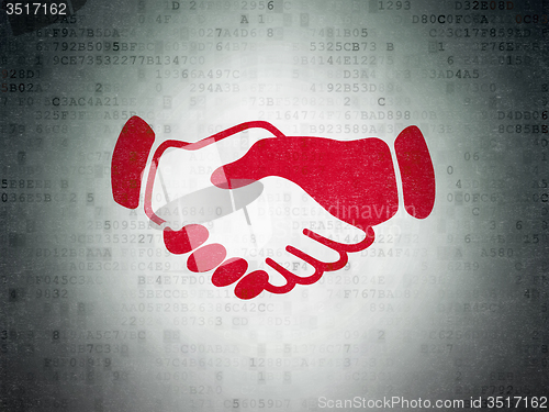 Image of Business concept: Handshake on Digital Paper background