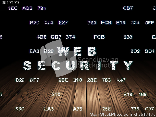 Image of Web development concept: Web Security in grunge dark room