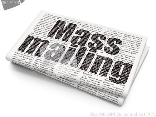 Image of Marketing concept: Mass Mailing on Newspaper background