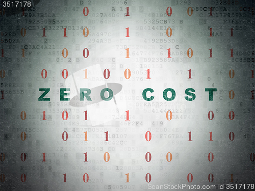 Image of Business concept: Zero cost on Digital Paper background