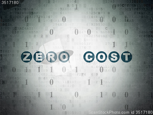 Image of Finance concept: Zero cost on Digital Paper background
