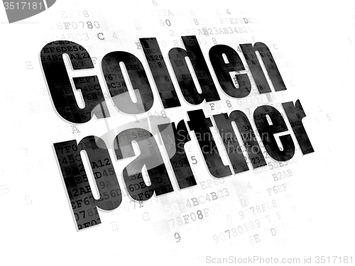 Image of Finance concept: Golden Partner on Digital background