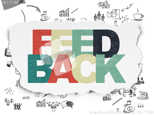 Image of Finance concept: Feedback on Torn Paper background