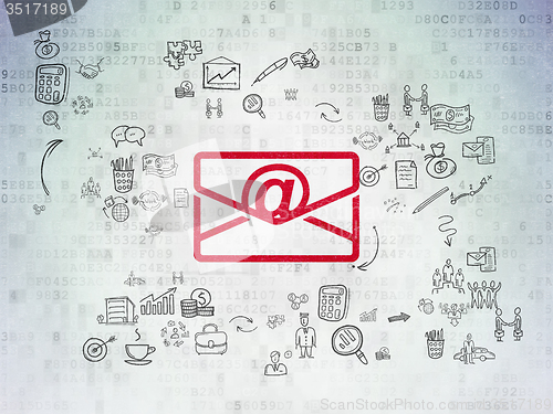 Image of Business concept: Email on Digital Paper background