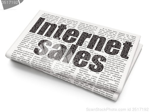 Image of Advertising concept: Internet Sales on Newspaper background