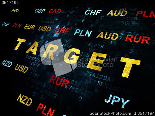 Image of Finance concept: Target on Digital background