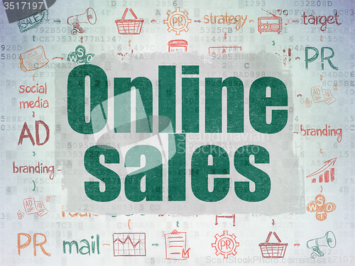 Image of Marketing concept: Online Sales on Digital Paper background