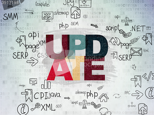 Image of Web design concept: Update on Digital Paper background