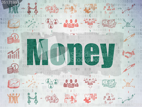 Image of Business concept: Money on Digital Paper background