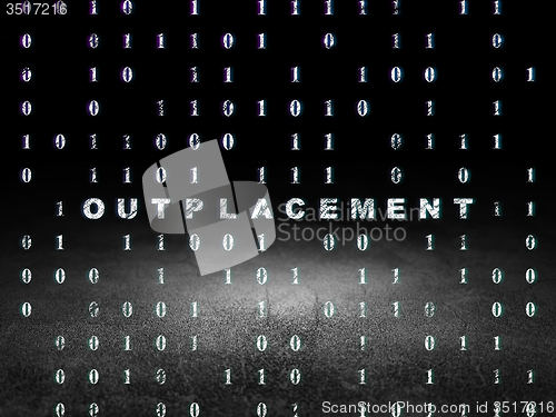 Image of Business concept: Outplacement in grunge dark room
