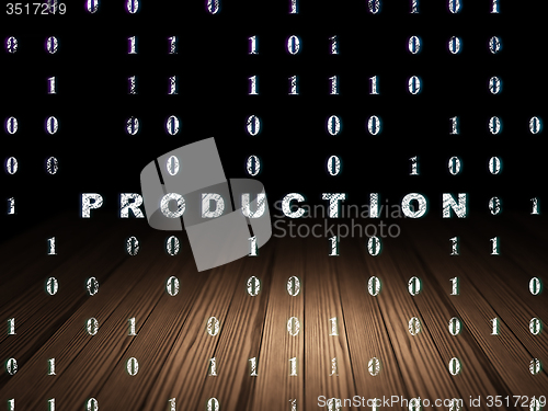 Image of Finance concept: Production in grunge dark room