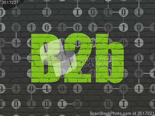 Image of Finance concept: B2b on wall background