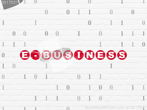 Image of Finance concept: E-business on wall background