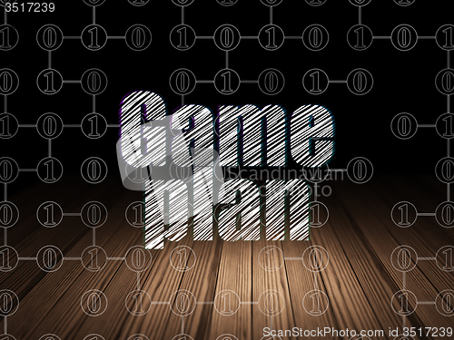 Image of Finance concept: Game Plan in grunge dark room