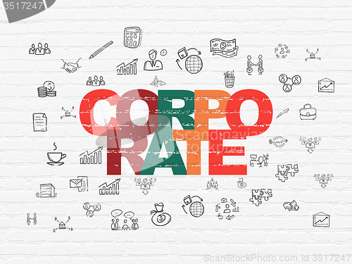 Image of Finance concept: Corporate on wall background