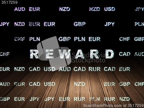 Image of Business concept: Reward in grunge dark room