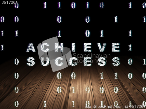 Image of Business concept: Achieve Success in grunge dark room