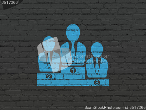 Image of Finance concept: Business Team on wall background