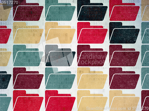 Image of Finance concept: Folder icons on Digital Paper background