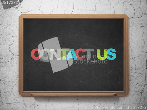 Image of Business concept: Contact us on School Board background