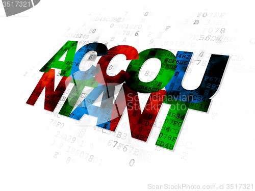 Image of Currency concept: Accountant on Digital background