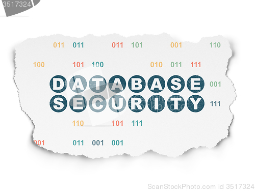 Image of Security concept: Database Security on Torn Paper background