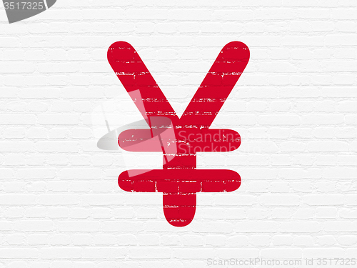 Image of Banking concept: Yen on wall background