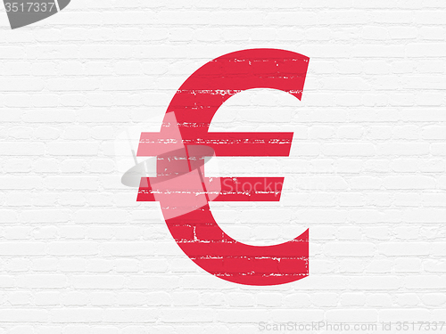 Image of Banking concept: Euro on wall background