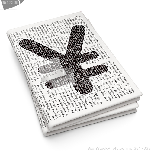 Image of Money concept: Yen on Newspaper background