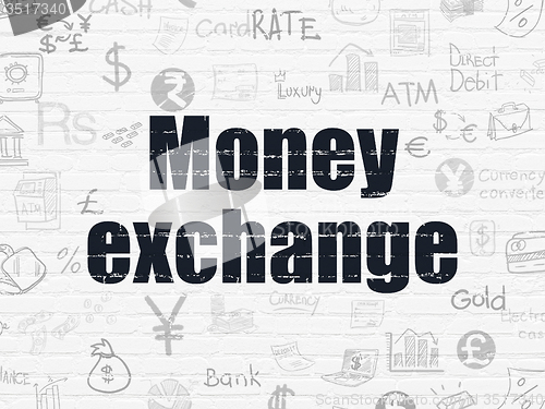 Image of Currency concept: Money Exchange on wall background