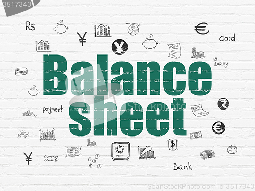Image of Money concept: Balance Sheet on wall background