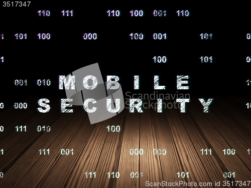 Image of Security concept: Mobile Security in grunge dark room