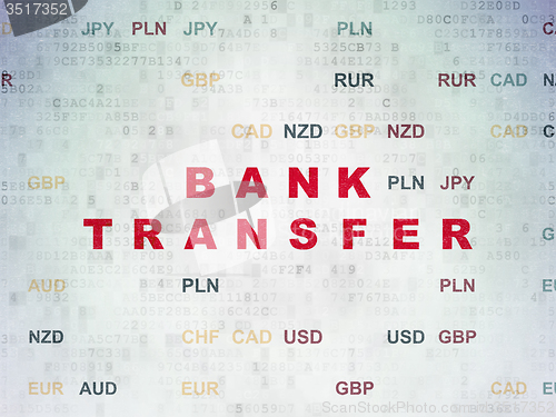 Image of Banking concept: Bank Transfer on Digital Paper background