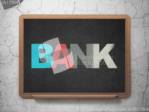 Image of Money concept: Bank on School Board background