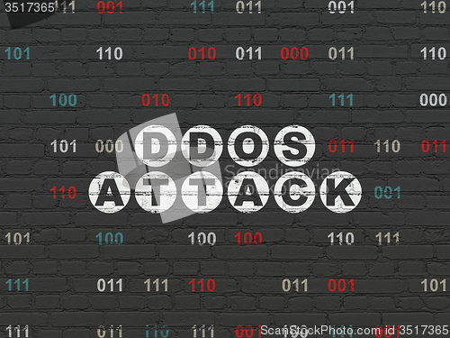 Image of Security concept: DDOS Attack on wall background