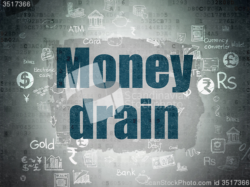 Image of Currency concept: Money Drain on Digital Paper background