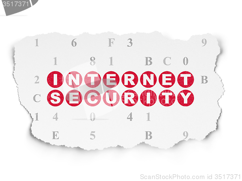 Image of Security concept: Internet Security on Torn Paper background