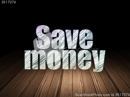 Image of Banking concept: Save Money in grunge dark room