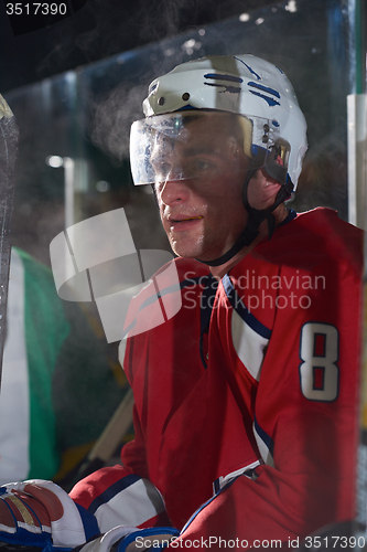 Image of ice hockey players on bench