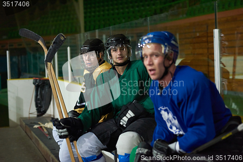 Image of ice hockey players on bench