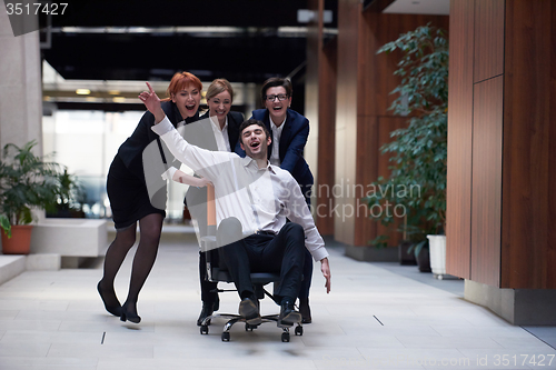 Image of business people group have fun