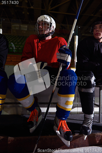 Image of ice hockey players on bench