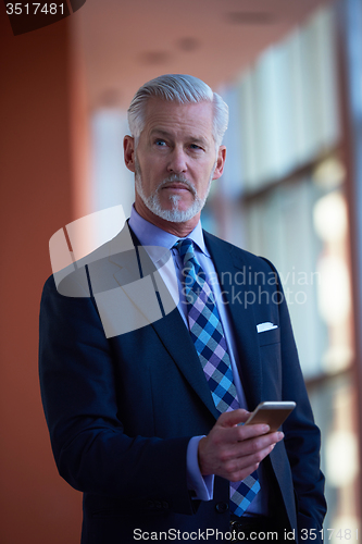 Image of senior business man talk on mobile phone