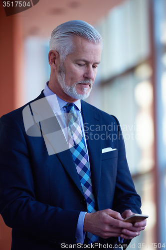 Image of senior business man talk on mobile phone