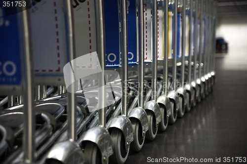 Image of airport trolleys