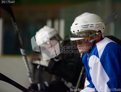 Image of ice hockey players on bench