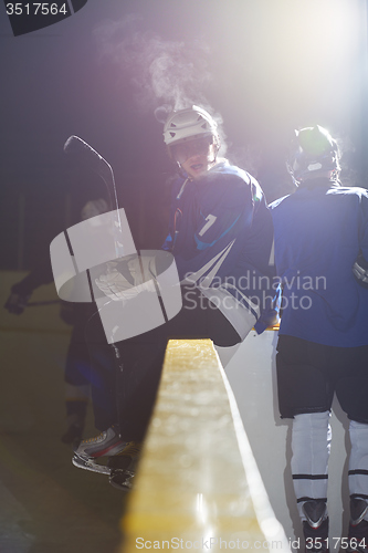 Image of ice hockey players on bench